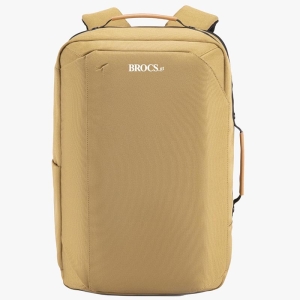 BROCS, Mochila PRO, para notebook de 15.6", Color beige, Semi-impermeable, Hecha con poliéster recic - 7401195101399