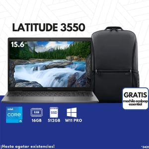 Dell, Latitude 3550, i5-1335U, 16GB, SSD 512GB, W11 Pro, 15.6" FHD, LA, + MOCHILLA DELL - 884116472421