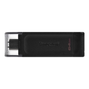 Kingston, Memoria USB, Data Traveler DT70, 64GB, Tipo C, Usb 3.2, Negra, DT70/64GB - 740617305302