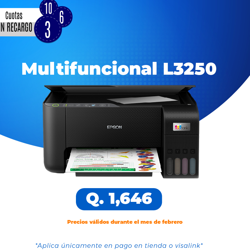 Impresora Epson L3250 Multifuncion *wifi* Con Sistema De Tinta Continua  Original - C11cj67301