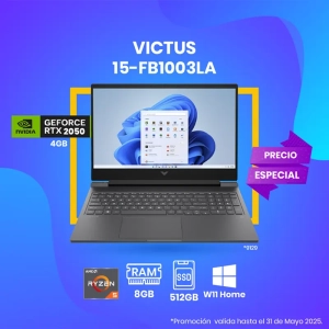 HP, Victus 15-Fb1003La, Ryzen 5-7535HS, 8GB RAM, 512GB SSD,  RTX 2050, W11 Home, LA - 197961449129