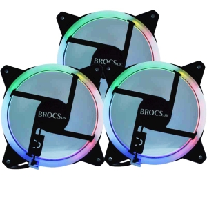 Brocs, Kit de ventiladores, 3-Pack De Fan Para PC, RGB + 1 Controlador HUB - 7401195100750